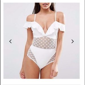 White bridal bathing suit. Never worn.